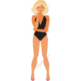Chic Summer - Woman in Black Swimsuit