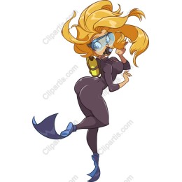 Playful Female Diver