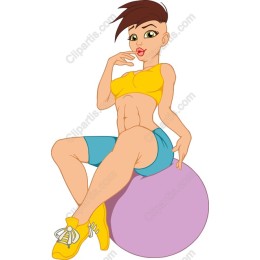 Vibrant Fitness: Confident Woman on Exercise Ball