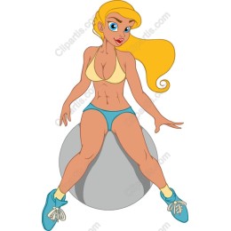 Sporty Fitness Character on Gym Ball