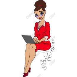 Elegant Businesswoman in Red Suit