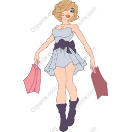 Chic Fashion Diva with Shopping Bags