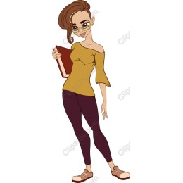 Confident Young Woman with Book