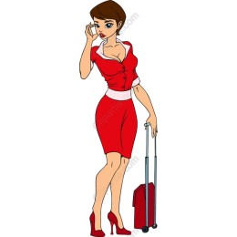Chic Travel Icon: Stylish Woman in Red Dress