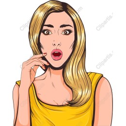Surprised Woman - Blonde in Yellow Top