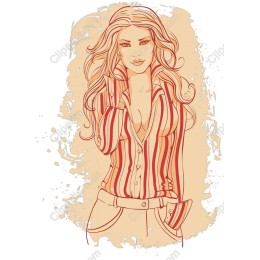 Sophisticated Woman in Striped Blouse