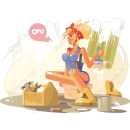 Playful Female Painter