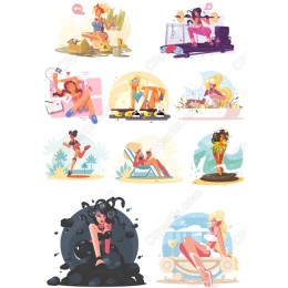  Girls Lifestyle Clipart Pack