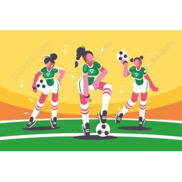 Vibrant Female Soccer Players