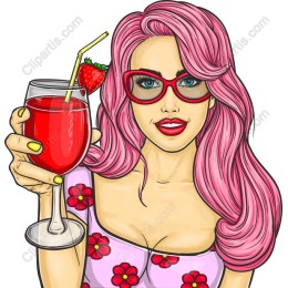 Cheerful Cocktail Woman