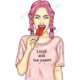 Summer Delight: Woman with Popsicle