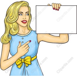 Charming Woman Holding Blank Sign