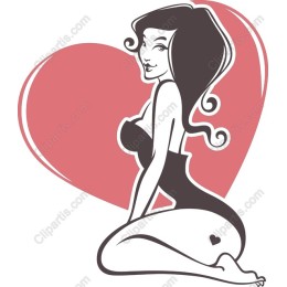 Charming Vintage Pin-Up with Heart