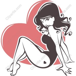 Vintage Pin-Up Girl with Heart