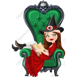 Elegant Witch in Throne
