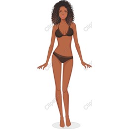 Confident Woman in Black Bikini