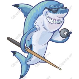 Cool Shark Playing Billiards