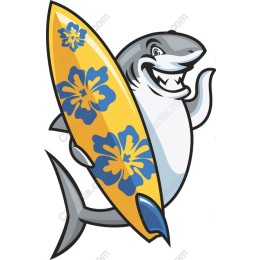 Cheerful Shark Surfboard