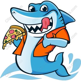 Playful Shark Enjoying Pizza