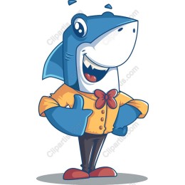 Cheerful Shark Character
