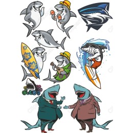 Shark Clipart Bundle - Fun