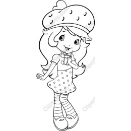 Whimsical Strawberry Hat Girl