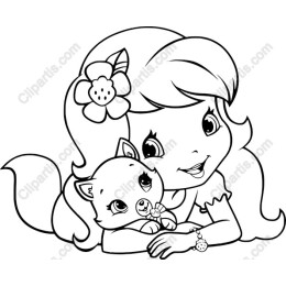 Cute Girl with Pet