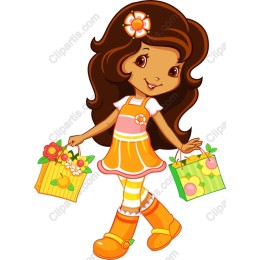 Cheerful Girl Shopping