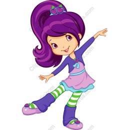 Charming Purple-Haired Cartoon Girl