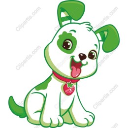 Playful Green Cartoon Puppy