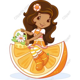 Joyful Girl on Orange Slice