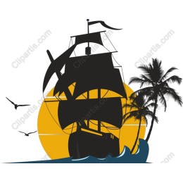 Majestic Sailing Ship Sunset