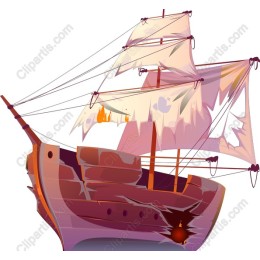 Weathered Pirate Ship