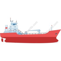 Vibrant Red Cargo Ship
