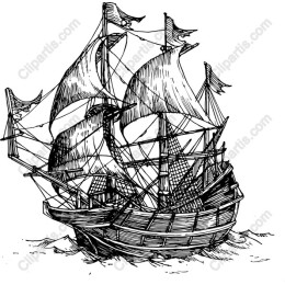 Classic Hand-Drawn Vintage Ship