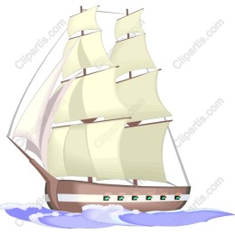 Majestic Three-Masted Sailing Ship