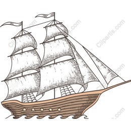 Elegant Classic Sailing Ship