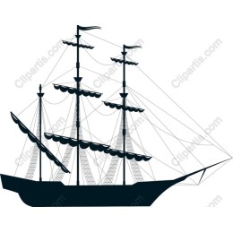 Classic Three-Masted Sailing Ship