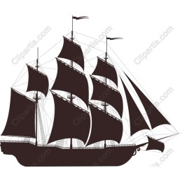 Classic Nautical: Three-Masted Ship