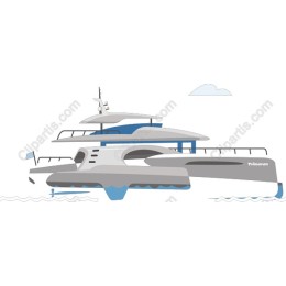 Modern Trimaran Yacht