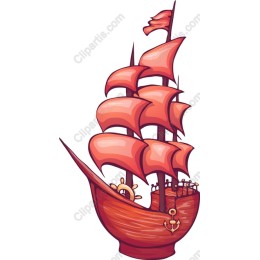 Majestic Red Sails Ship