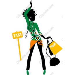 Urban Chic: Fashionable Woman Hailing a Taxi