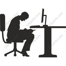 a Focused Office Worker at Desk