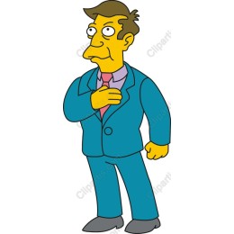 Cartoon Gentleman in Blue Suit