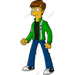 Cartoon Character in Green Jacket