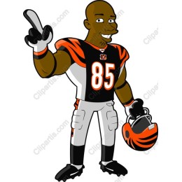 Cincinnati Bengals Cartoon Football Player