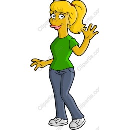 Cheerful Cartoon Girl