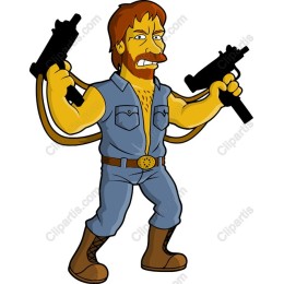 Cartoon Action Hero with Dual Guns