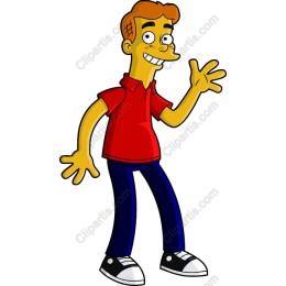 Cheerful Cartoon Boy