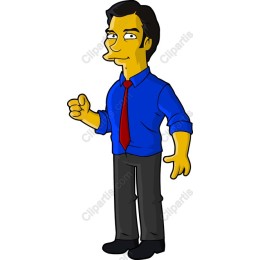 Stylish: Character in Blue Shirt and Red Tie